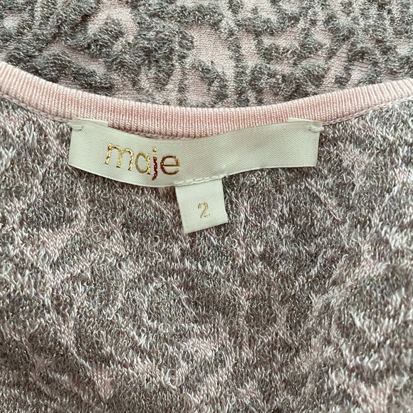 Maje - Pink and Silver Jacquard Knit Dress - size 2 - small/med 4/6 - Picture 4 of 4